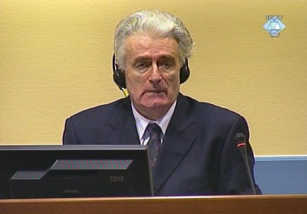 Radovan Karadzic in the courtroom