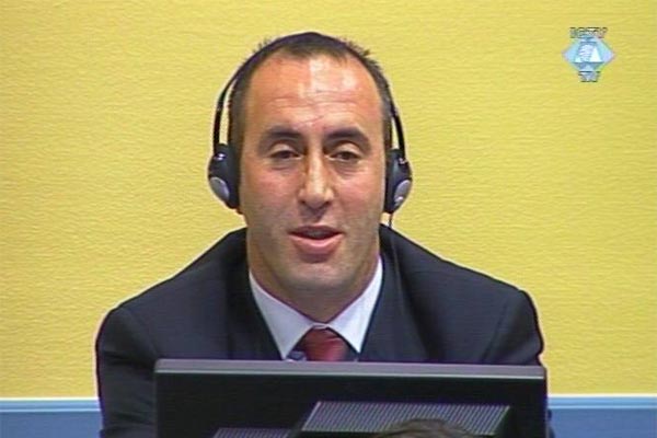 Ramush Haradinaj in the courtroom