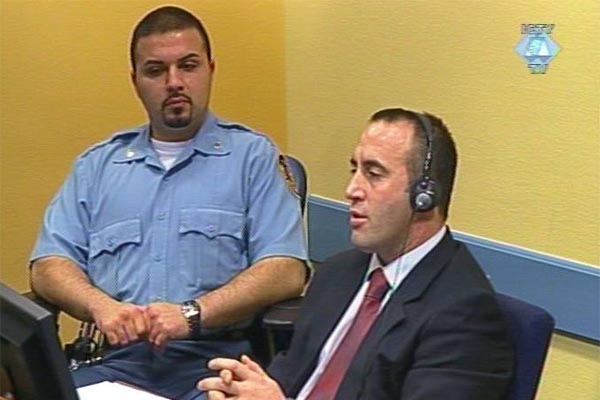 Ramush Haradinaj in the courtroom