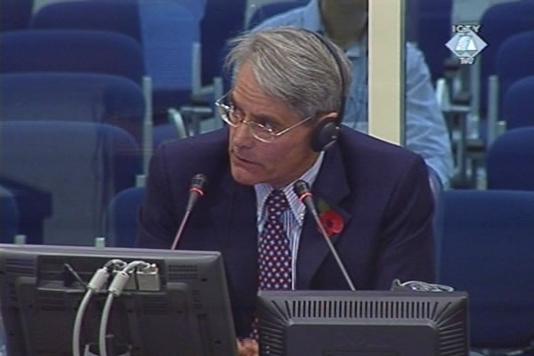 Rupert Smith, witness in the trial of the former Bosnian Serb officials charged with crims in Srebrenica and Zepa