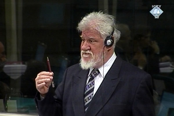 Slobodan Praljak in the courtroom