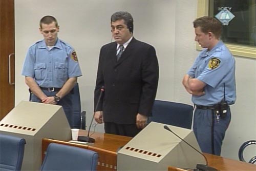 Sreten Lukic in the courtroom