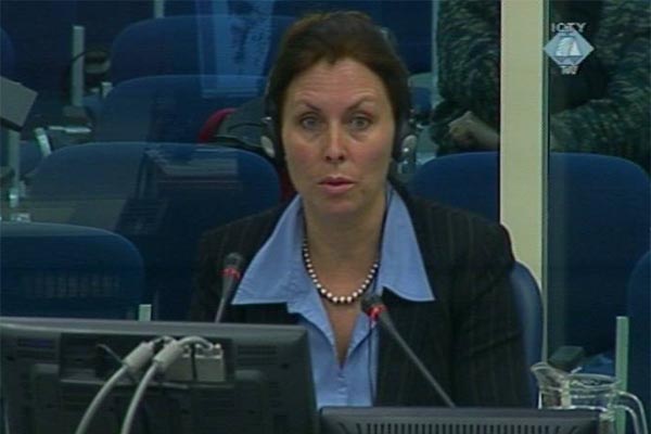 Stephanie Frease, witness in the third trial for genocide in Srebrenica held at the Tribunal