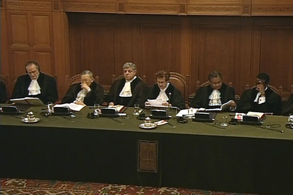 ICJ Trial chamber in the case brought by Croatia against Yugoslavia in 1999