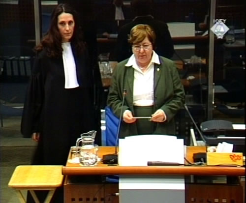 Vesna Bosanac, witness at the Slobodan Milosevic trial