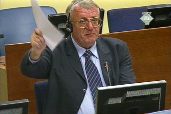 Vojislav Seselj in the courtroom
