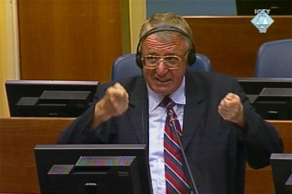 Vojislav Seselj in the courtroom