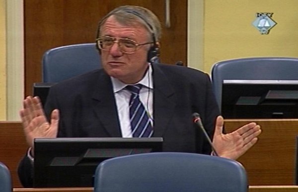 Vojislav Seselj in the courtroom