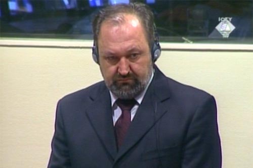 Vujadin Popovic in the courtroom