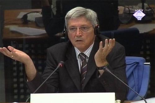 Zoran Stojkovic, representative of the Serbian government during the hearing on the provisional release of Nebojsa Pavkovic